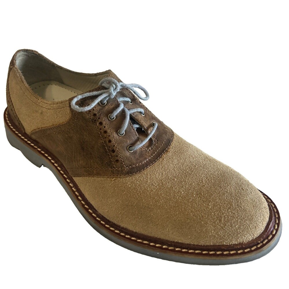 Cole Haan Mens 7M Colton Brogue Oxford Brown Tan Suede Lace Up Shoe